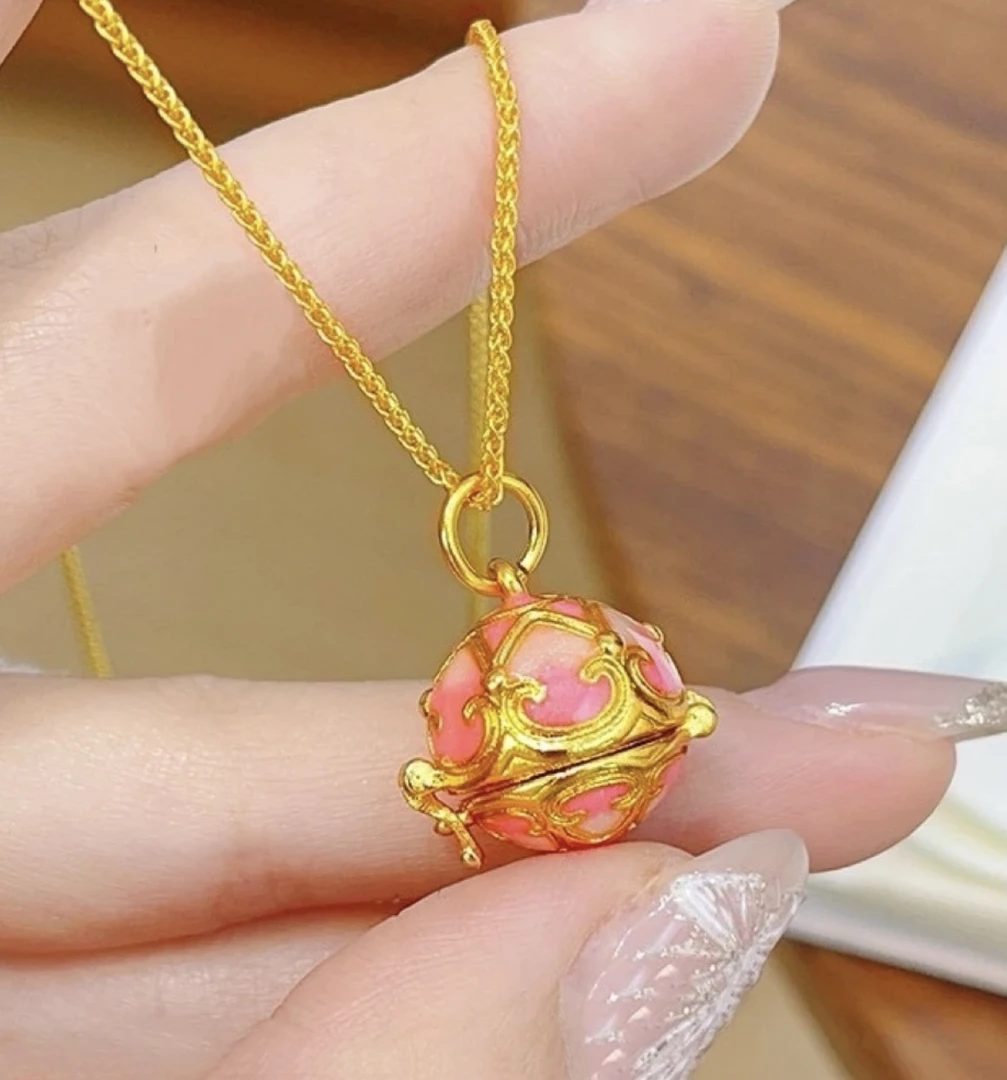 铜合金项链 珐琅工艺梦幻少女心香囊蛇宝宝