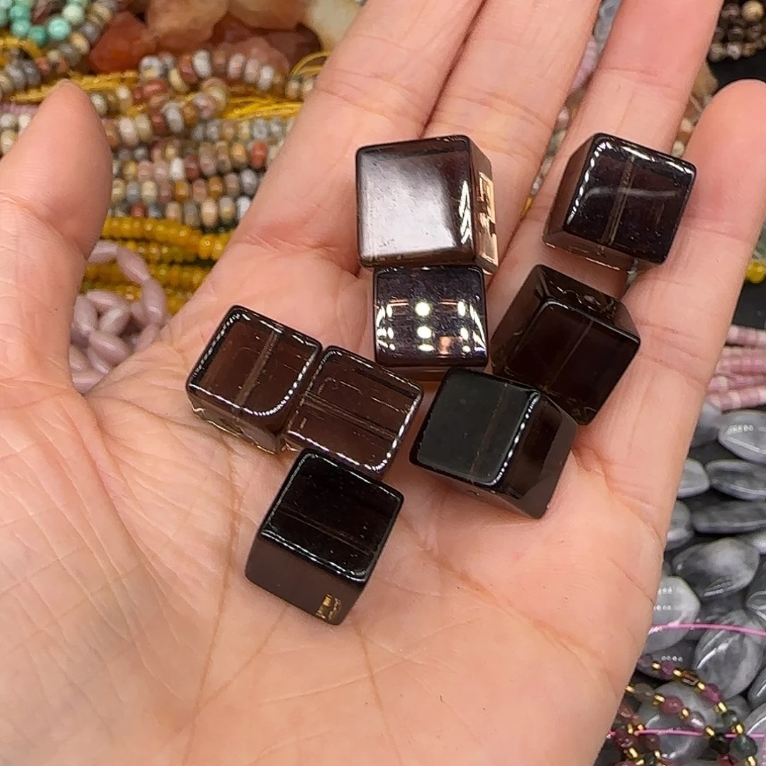 玛瑙/玉髓合金珠宝半成品茶晶方糖2颗