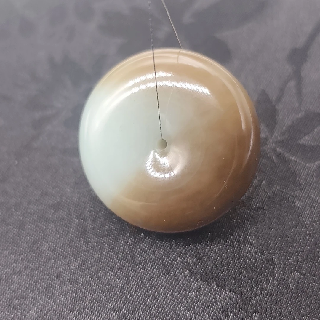 【国玉甄品】 PA025 和田玉糖白平安扣吊坠29.6X11.4mm
