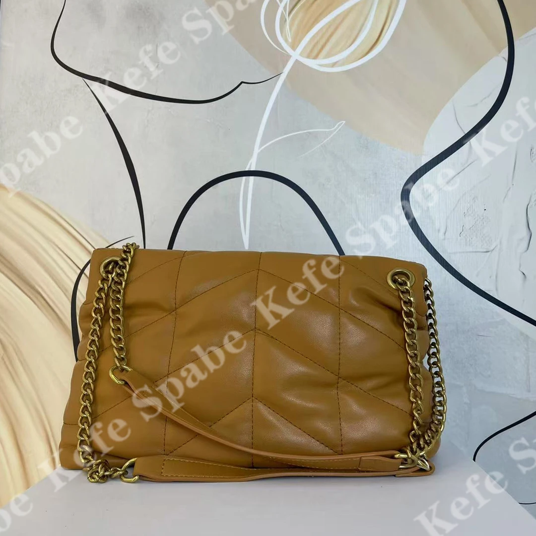 HM229  P25新款黄棕色云朵包泡芙链条单肩斜挎包-1