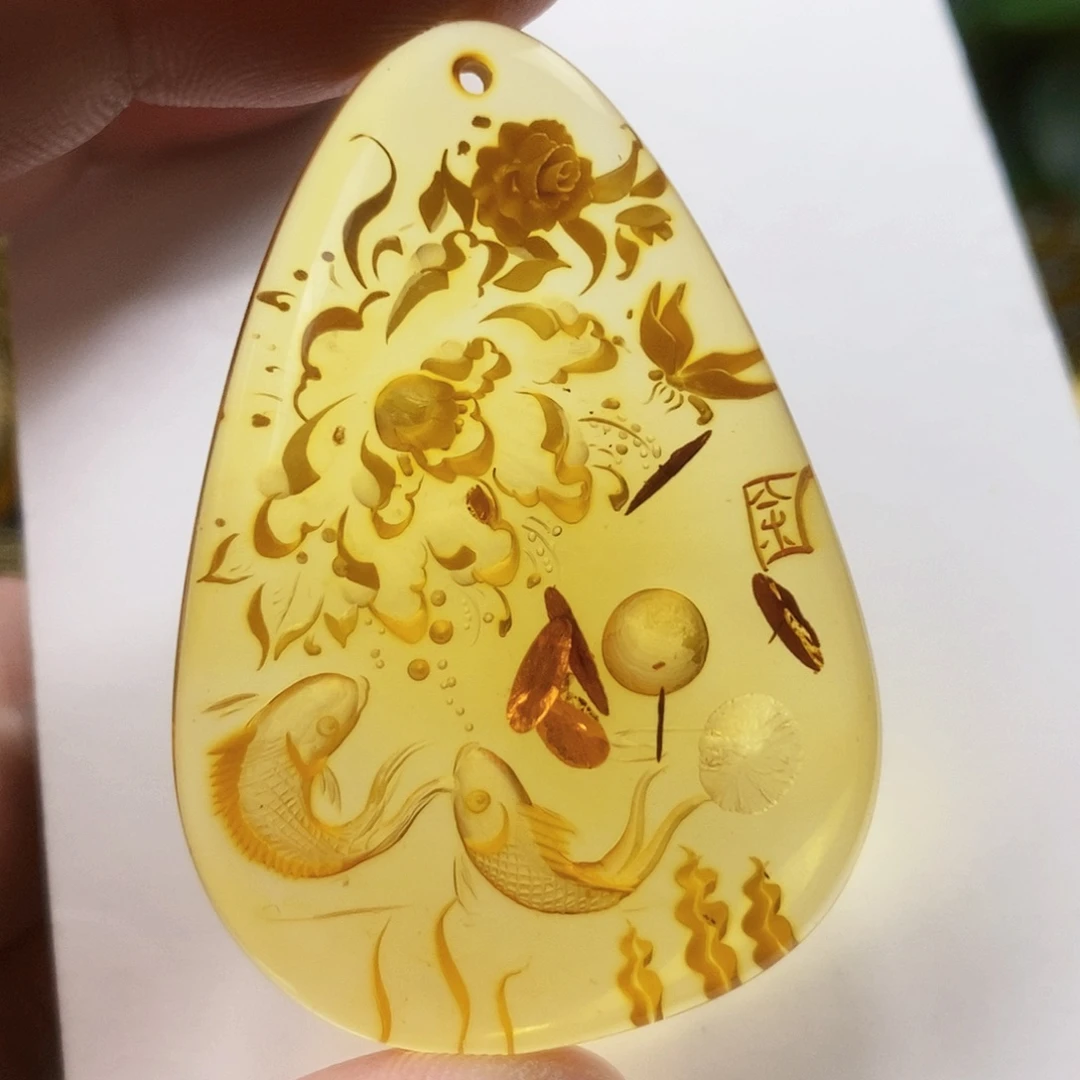 【闪购商品】琥珀（花珀）吊坠(不含链)未镶嵌