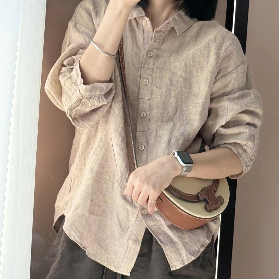 【老钱】100%汉麻极简百搭衬衫文艺休闲高端款式长袖