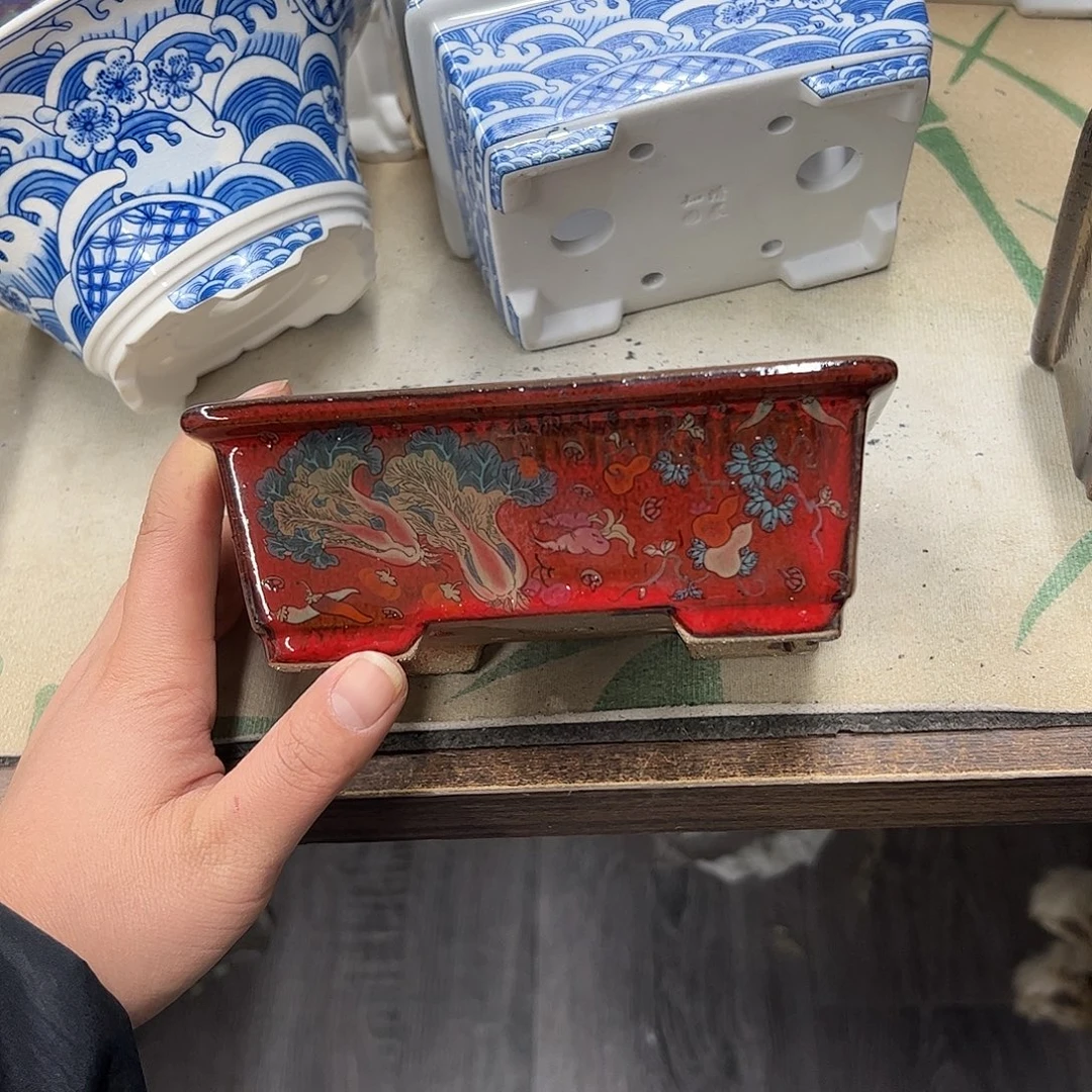 紫砂花盆749号瑕疵15/12/5cm窑变