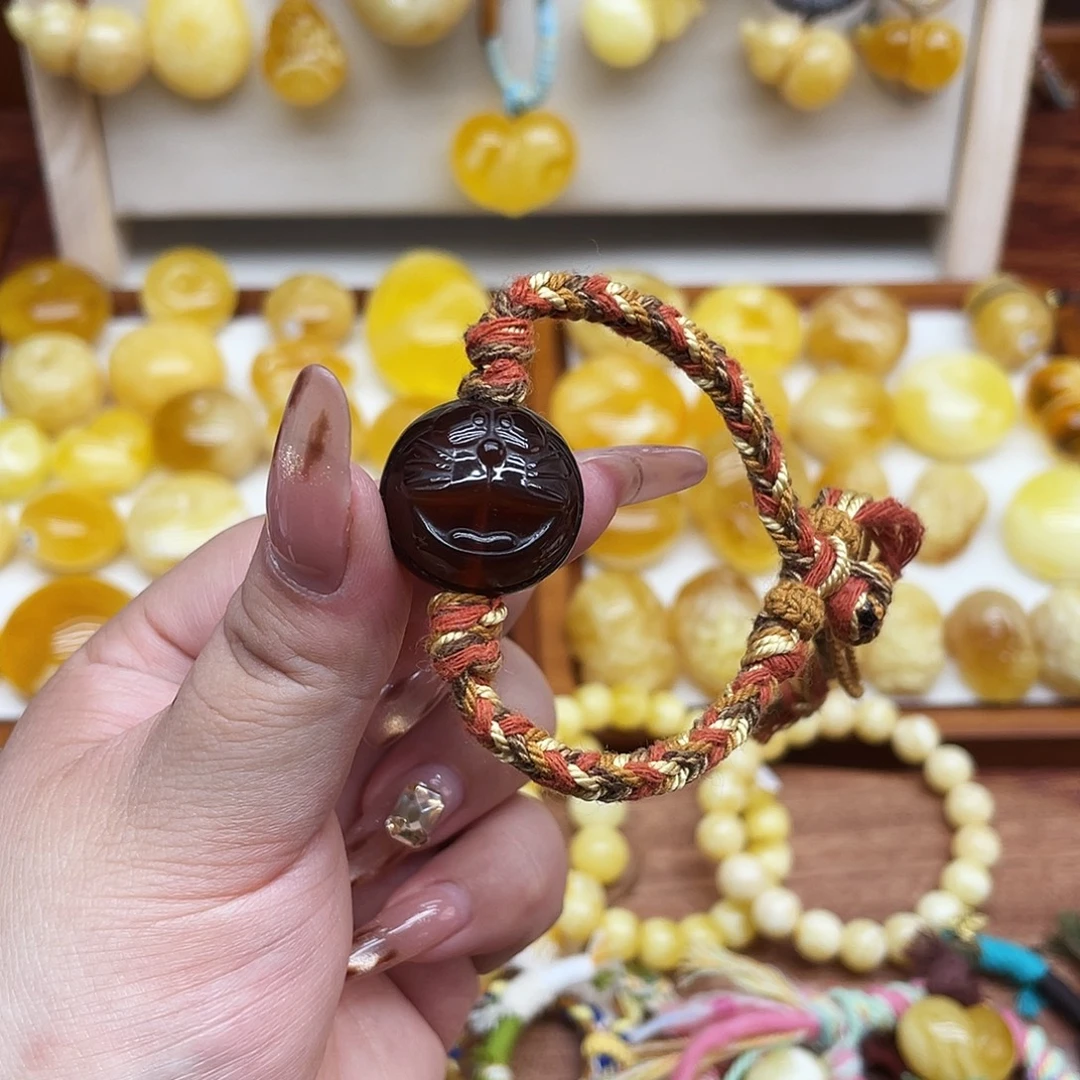 琥珀未镶嵌手链哆啦手绳