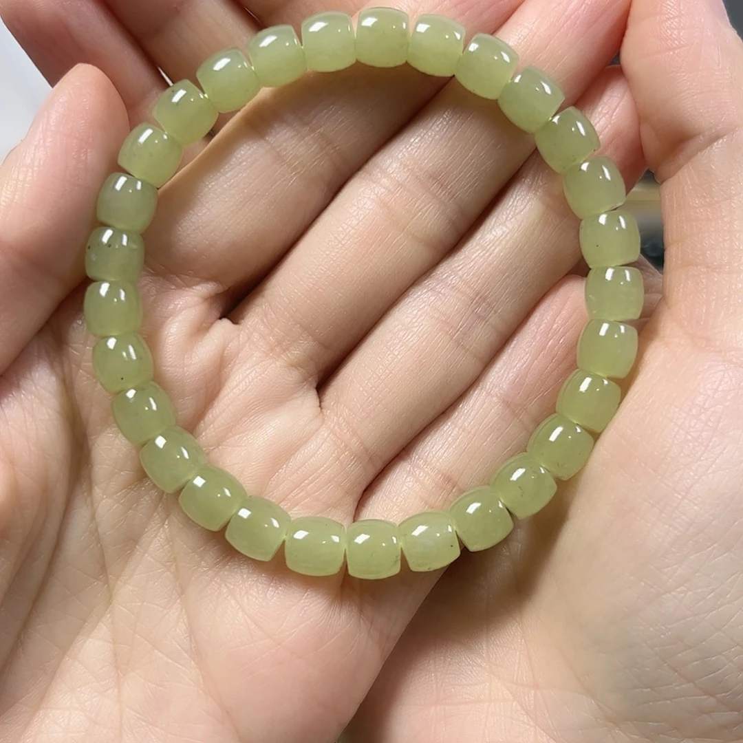 杨***音和田玉未镶嵌手串卡7直切