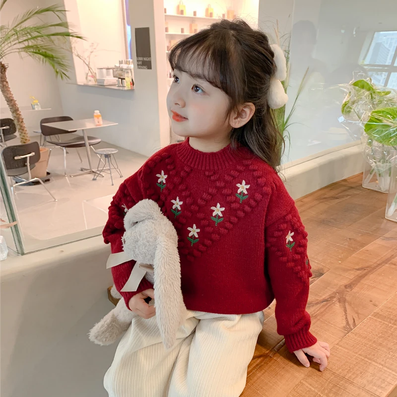 女童毛衣2024新款秋冬装儿童装套头内搭针织衫洋气时髦打底衫-YGG