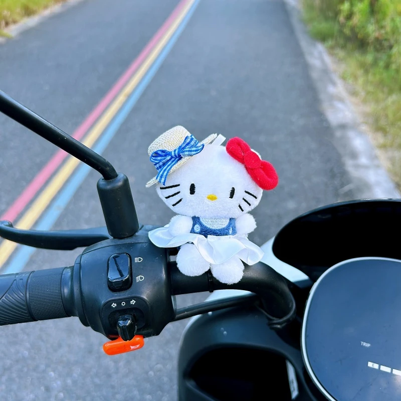 防盗款 】电动车装饰摆件kt猫电瓶车平衡车把小装饰自行车毛绒公仔