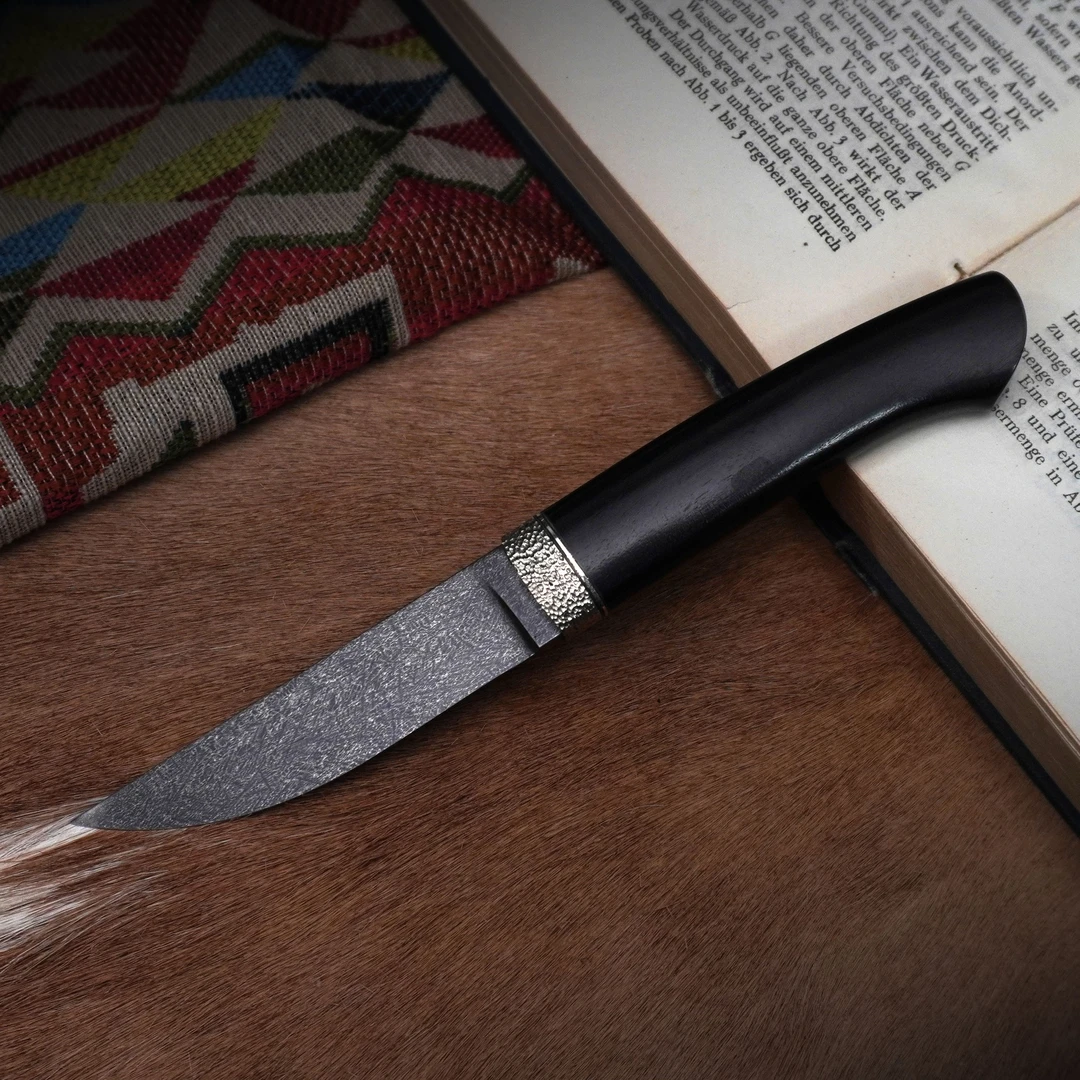 留金艺术乌兹大马士革钢户外多功能水果刀