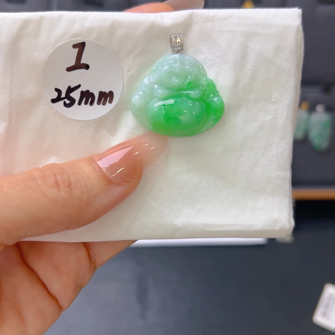 吊坠(不含链)18K金镶嵌翡翠