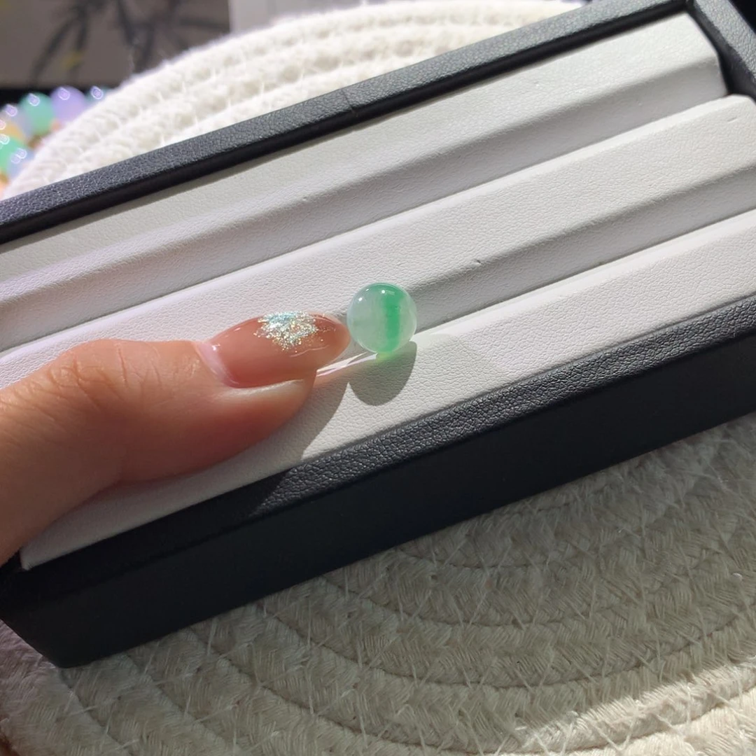 散珠翡翠天然缅a金丝绿单珠