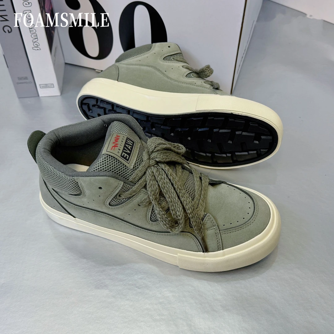 Foamsmile| 高帮男士痞帅潮搭厚底秋季新品板鞋休闲出街男鞋
