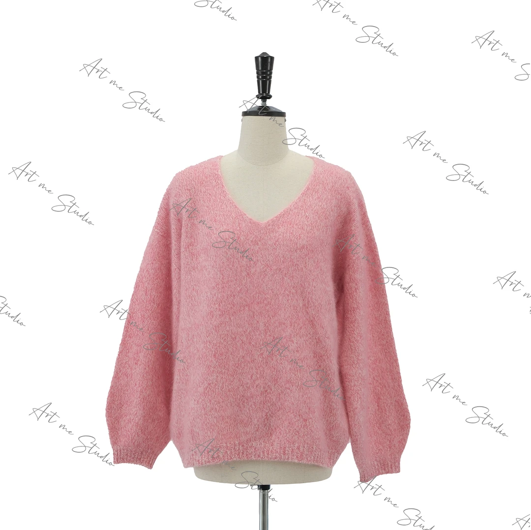 3姐【奢享柔软 羊绒拉毛高品质v领毛衣】   B286