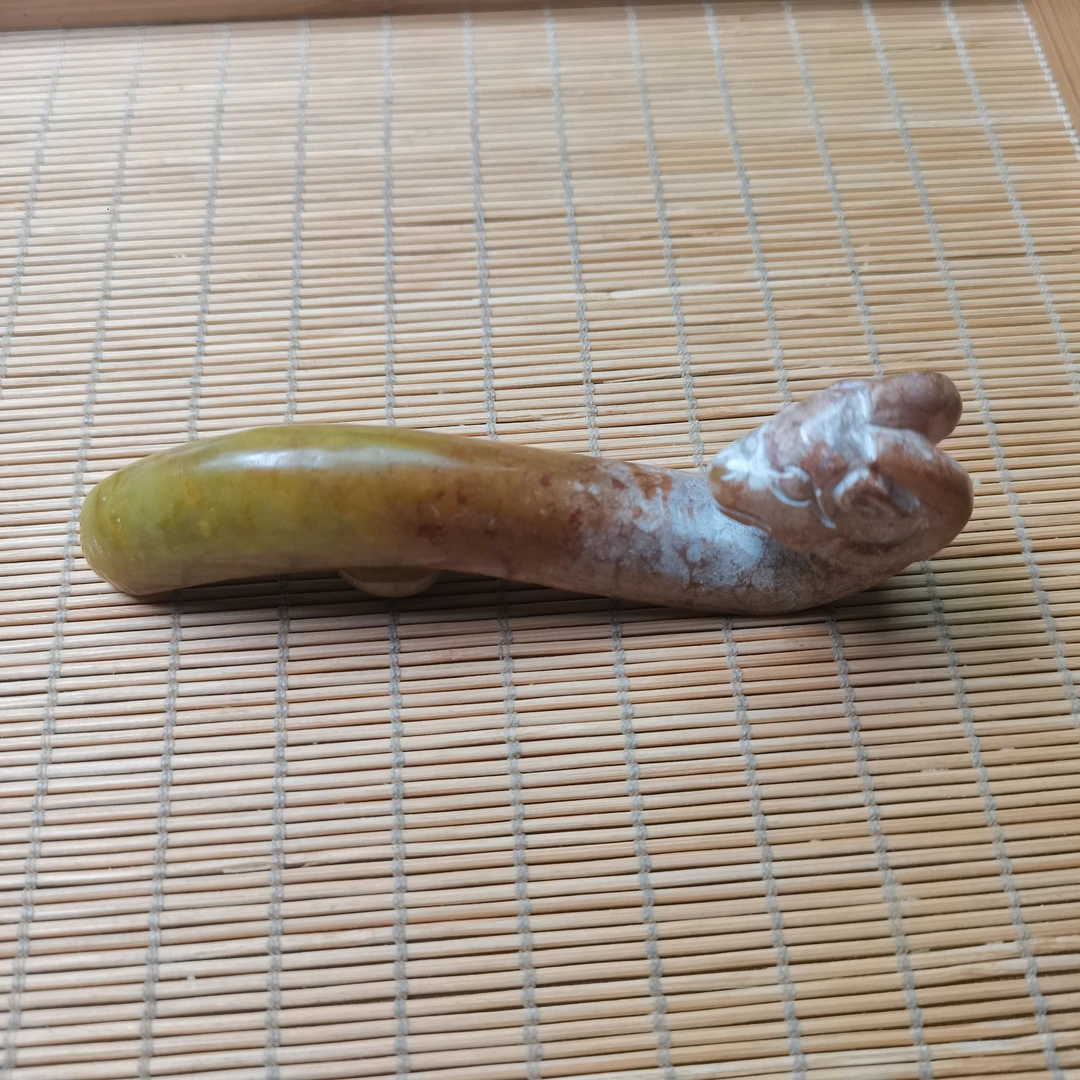 和田玉羊头玉带扣78克