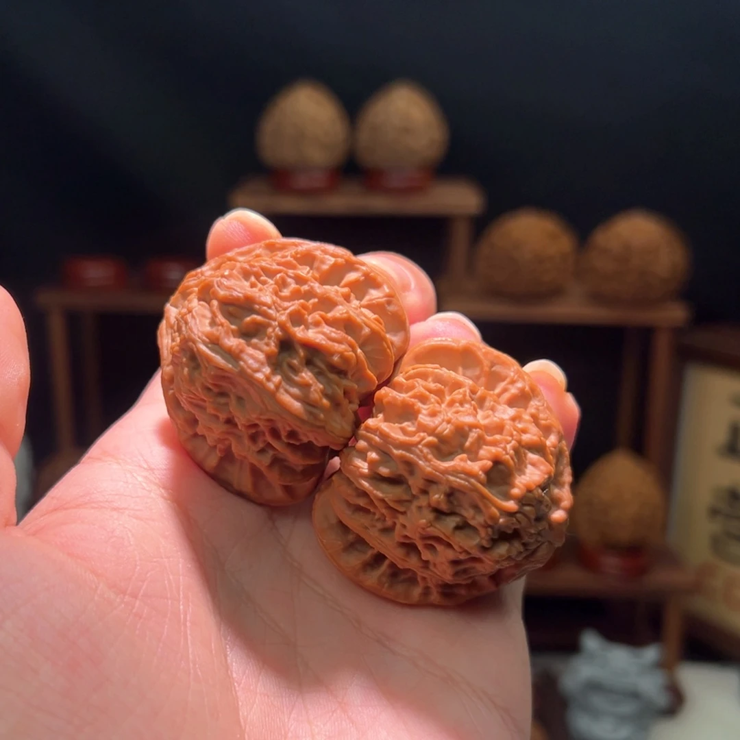 把件文玩核桃43.5全品三角白