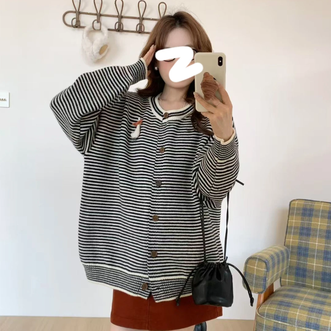 孕之彩2025秋冬新款条纹宽松毛衣YAM193593