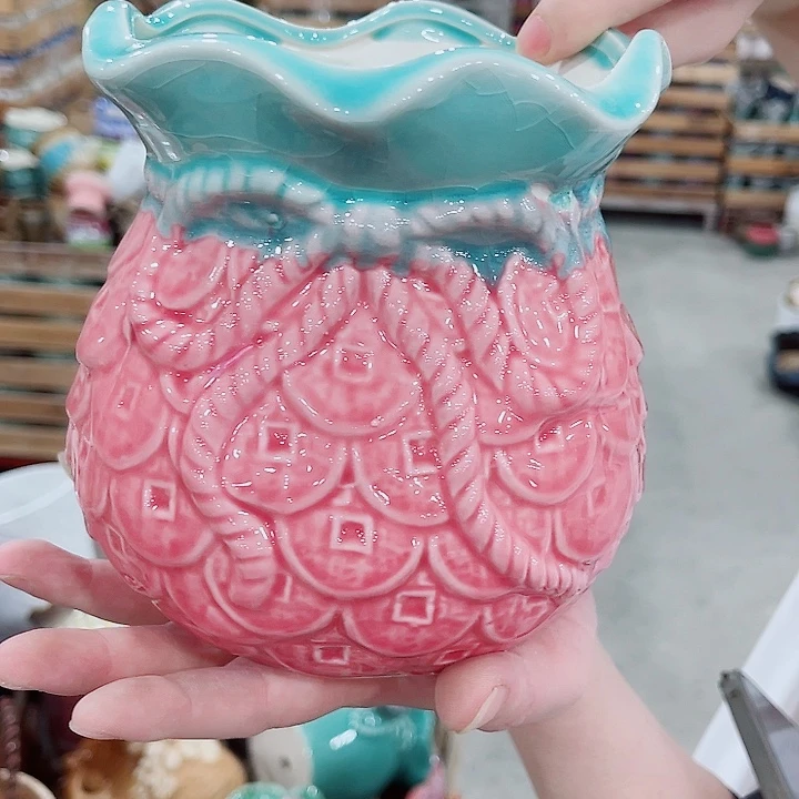 有孔，凑10元包邮陶瓷花盆发货！