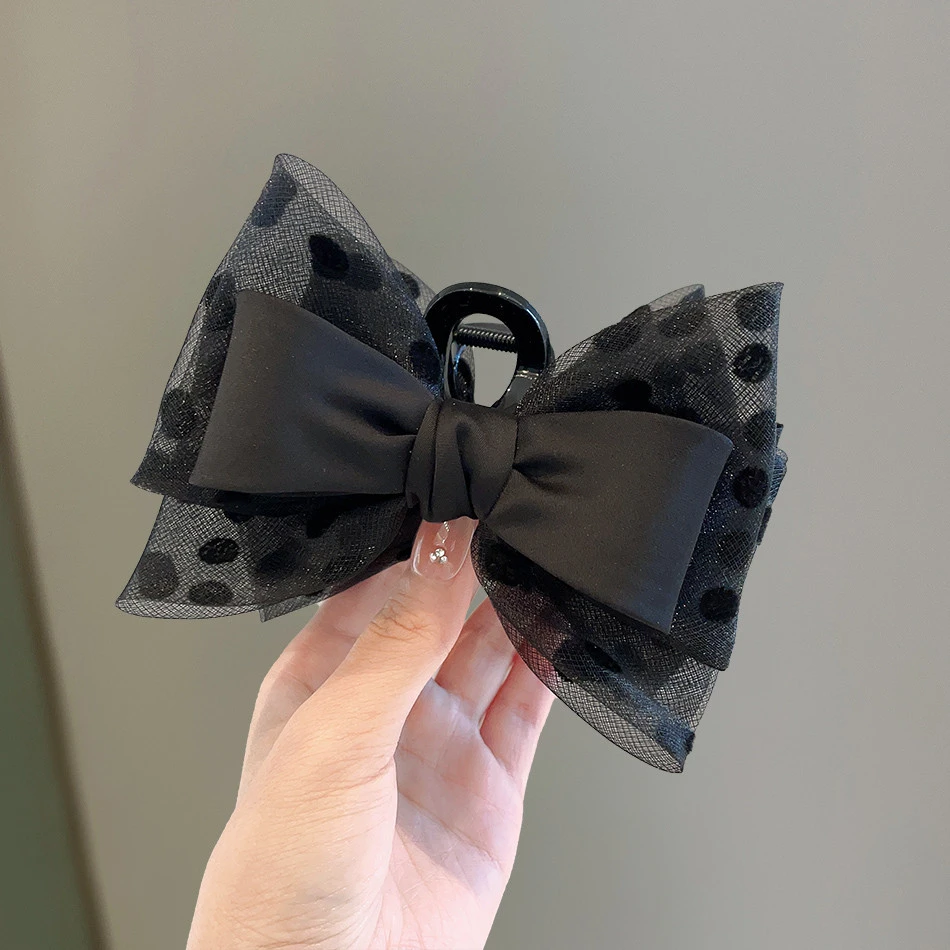 后脑勺插梳抓夹气质甜美洋气波点精致材质发夹亚克力百搭非属镀层