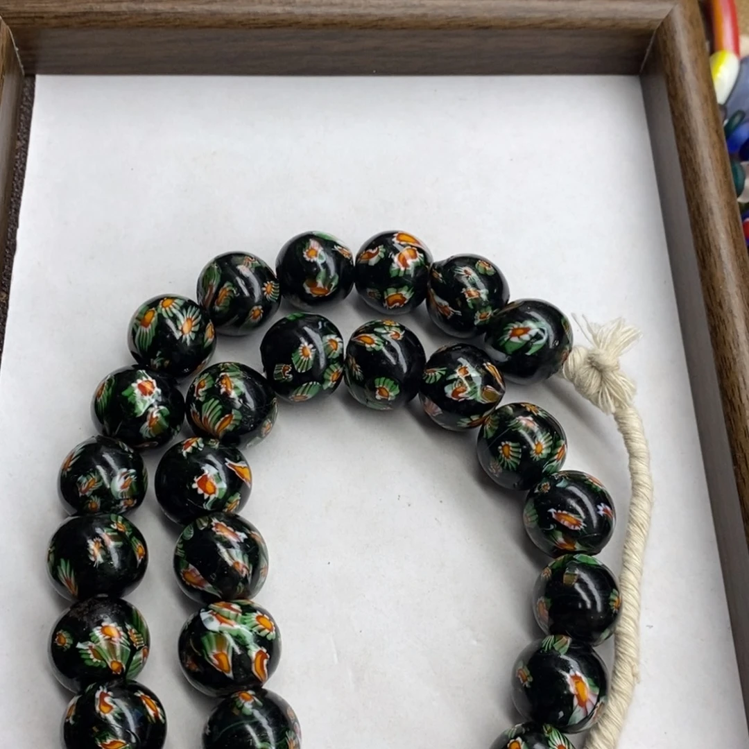 琉璃颈饰尼泊尔千花圆珠028可半