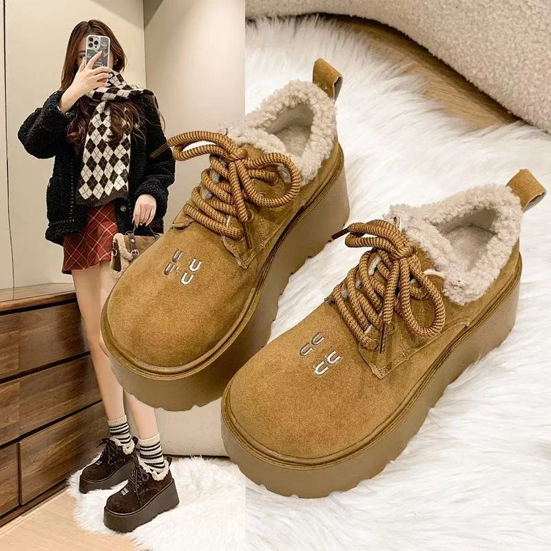 996断码女鞋时尚百搭厚底复古女勃肯棉鞋冬季休闲女松糕鞋