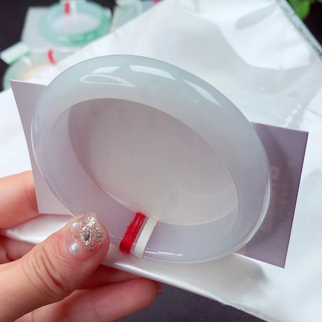 翡翠未镶嵌手镯5758白月光29号