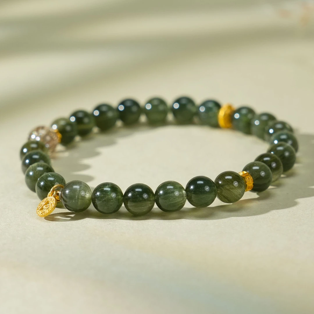 【猫眼绿发】遇见贵人缘 水晶手串-18k金-约卡6.8mm-SLQ109-JX|BSJ3