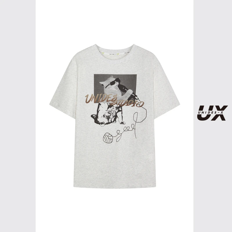 UX2025夏季新款【不焦虑.萌宠系列】唱歌猫T恤