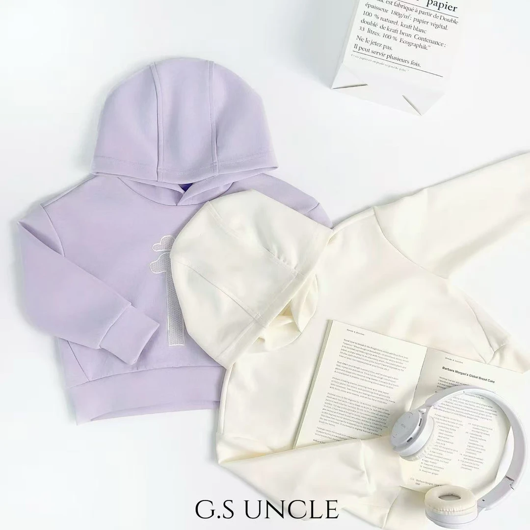 3【】E022女宝秋冬季新款韩版时髦连帽卫衣儿童