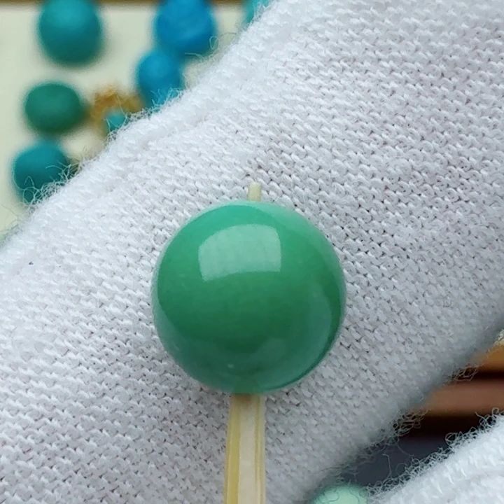 未镶嵌绿松石圆珠7.6