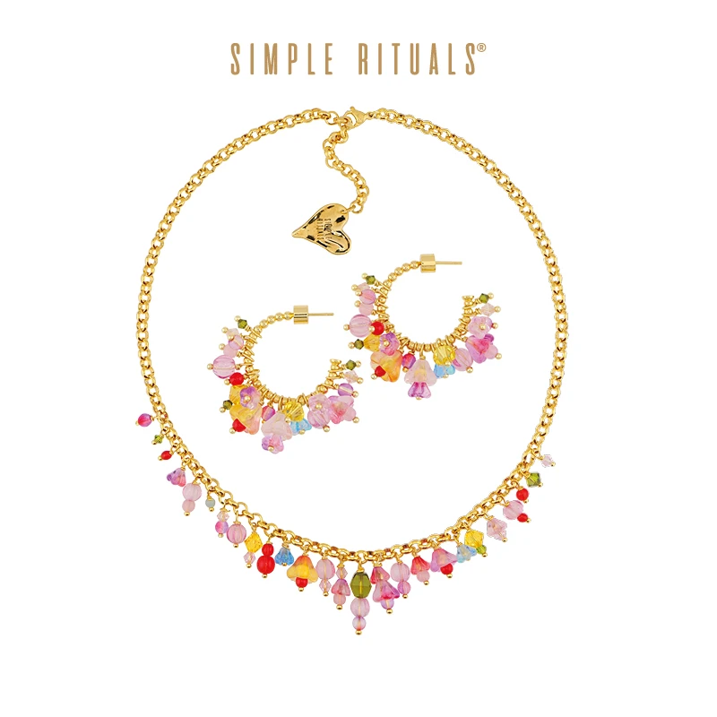 铜合金琉璃耳饰 Simple Rituals意大利夏日之爱系列夏意花朵耳环