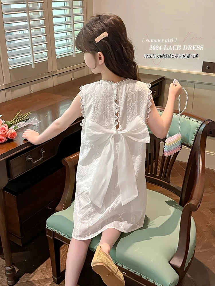 纯棉女童连衣裙夏装2025新款洋气儿童裙子夏季小女孩无袖公主裙潮