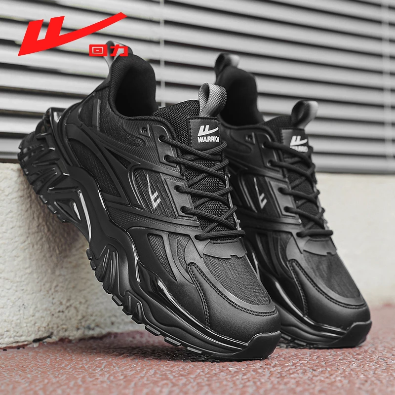 回力男鞋老爹夏季2025新款网面运动休闲厚底气垫减震黑色跑步潮鞋