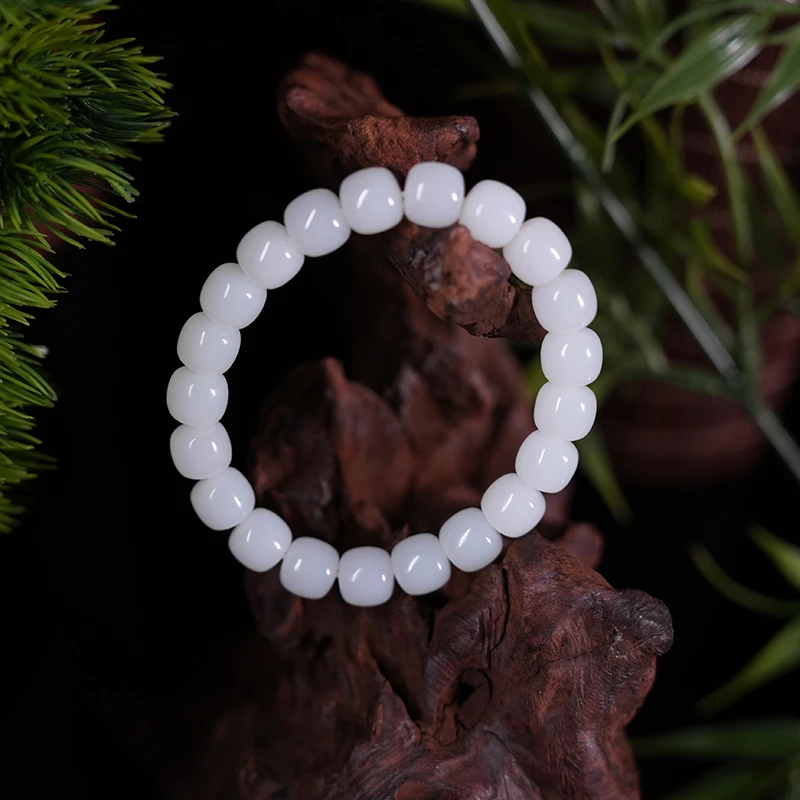 lot20 和田玉白玉老型珠手串/qg51212-182233 保利山东