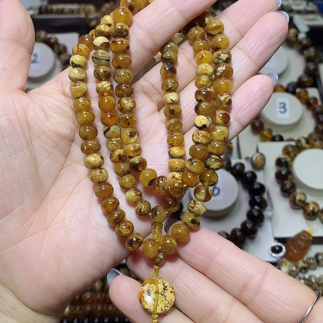 微***城琥珀未镶嵌裸石蜜蜡7m