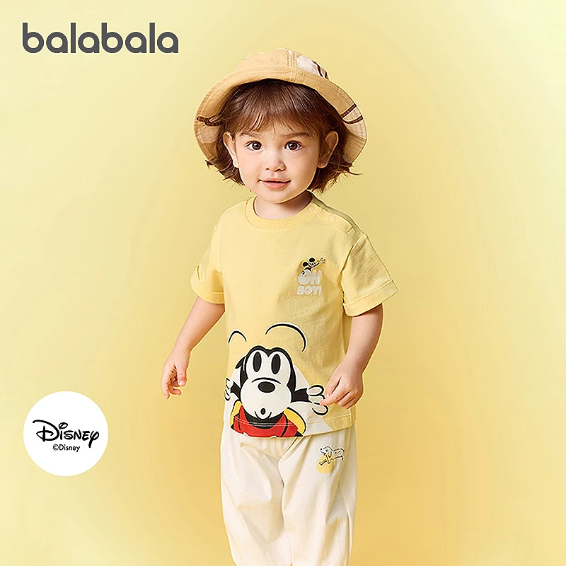 【迪士尼IP】巴拉巴拉婴儿t恤宝宝上衣男女童短袖夏装简约可爱萌