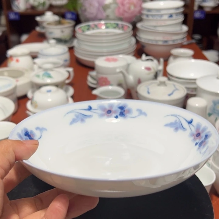 醴陵高温瓷釉下18厘米深窝盘