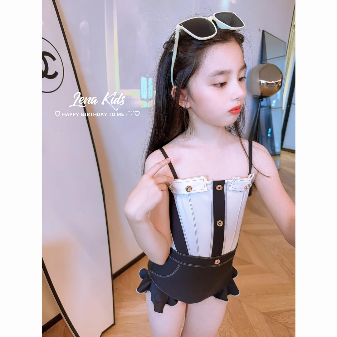 Lenakids【现货】【赫本小香风·高定气质时髦女宝泳衣】25060801