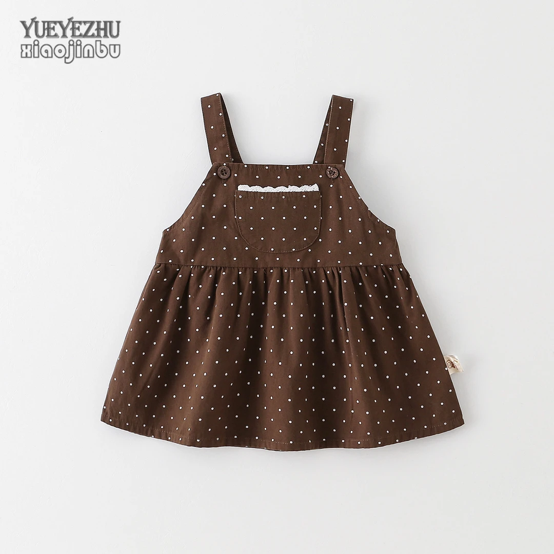 婴儿裙子秋季新款女宝宝连衣裙秋装韩系洋气波点背带裙小童打底衫