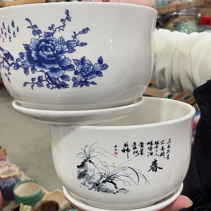 陶瓷陶瓷花盆有带冰裂效果