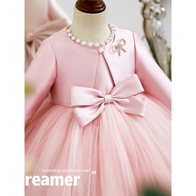 生日时尚公主裙女童洛丽塔婚礼套装儿童春秋新款生日裙洋气礼服