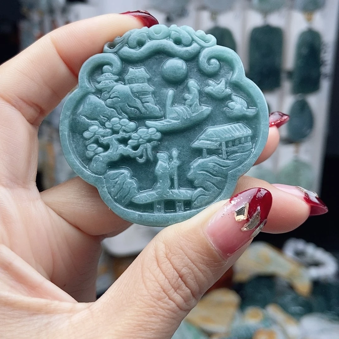 翡翠颈饰14K金镶嵌翡翠