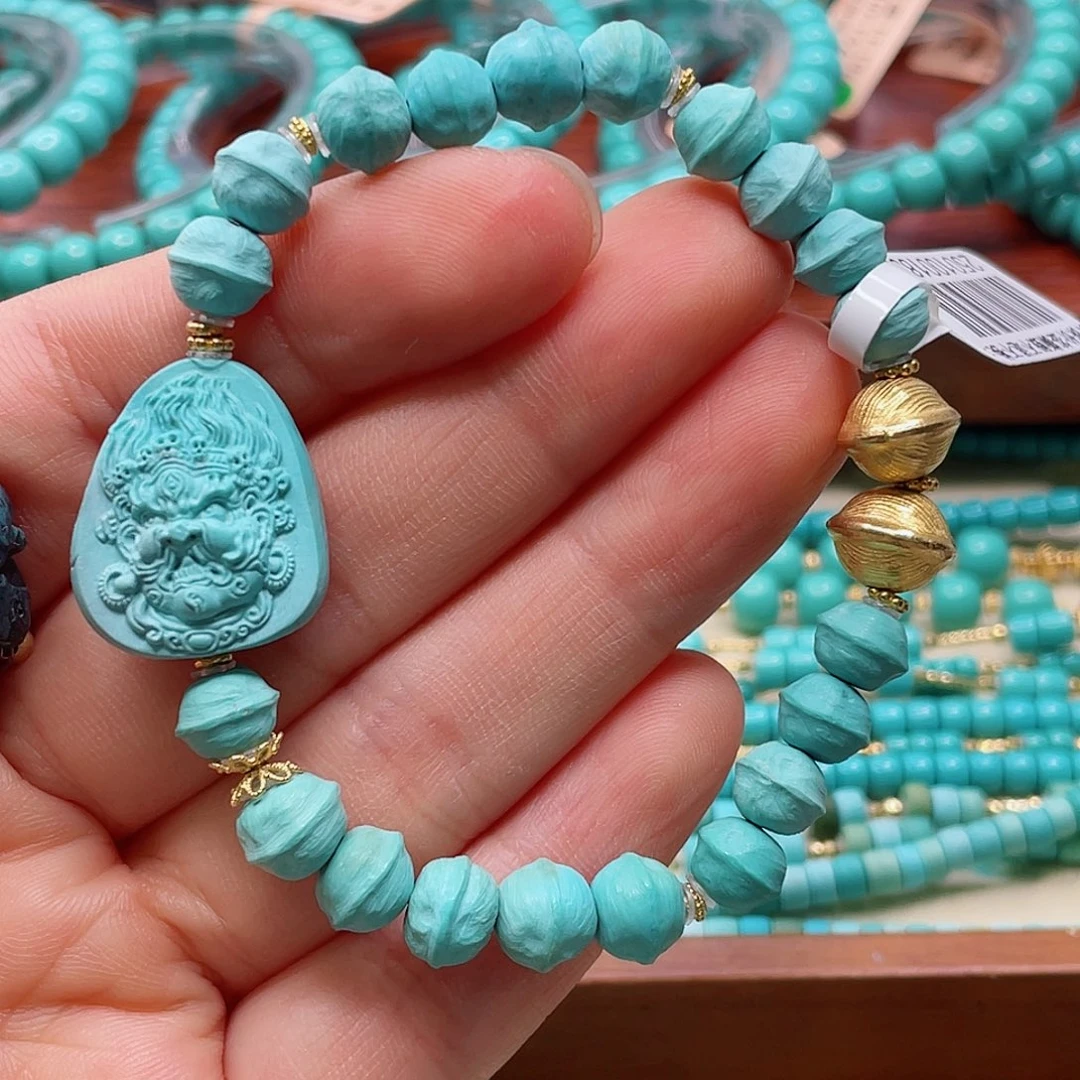 绿松石18K金镶嵌珠宝半成品