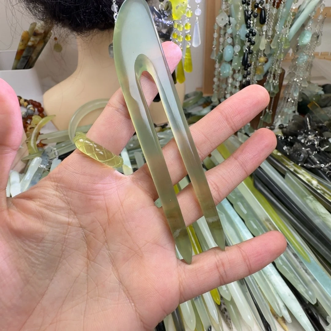 蛇纹石玉合金发饰