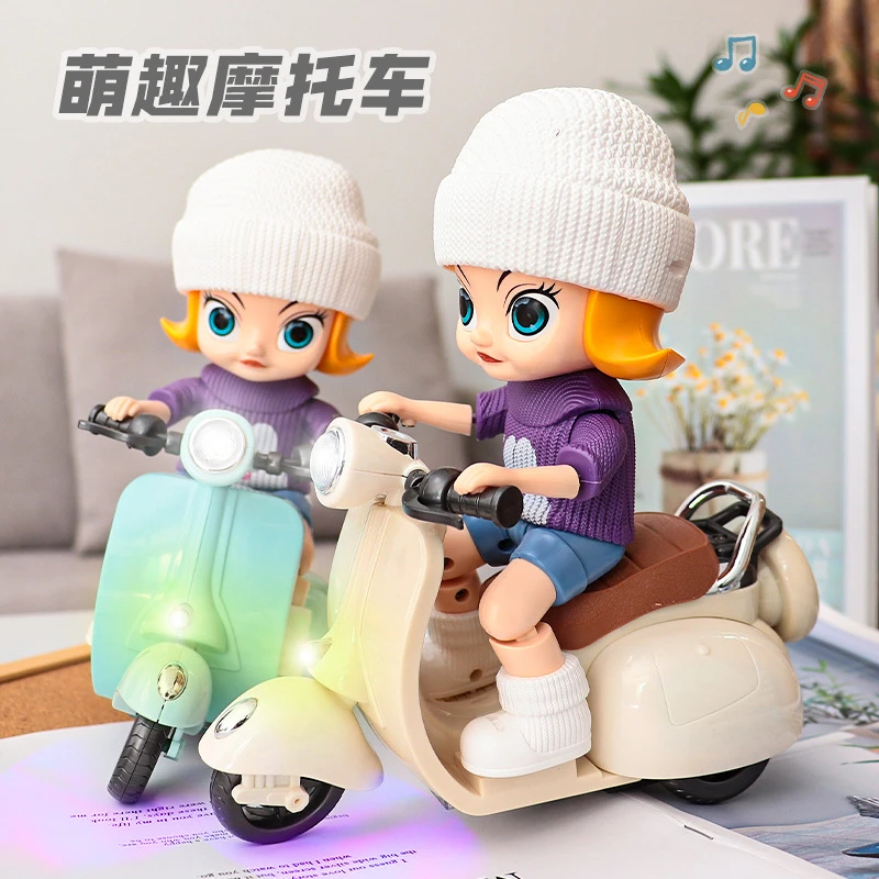 儿童炫技摩托玩具车度旋转小绵羊摇摆电动仓鼠摩托车模型男女