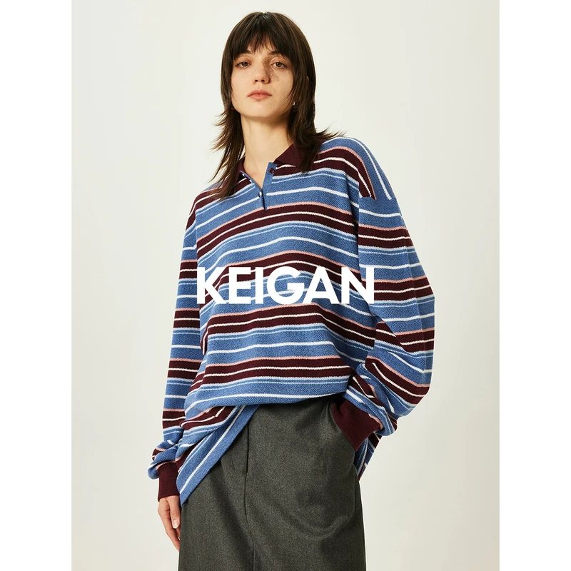 开间/博主挚爱德国BIELLA可水洗松软肌理圆领POLO领小众针织衫