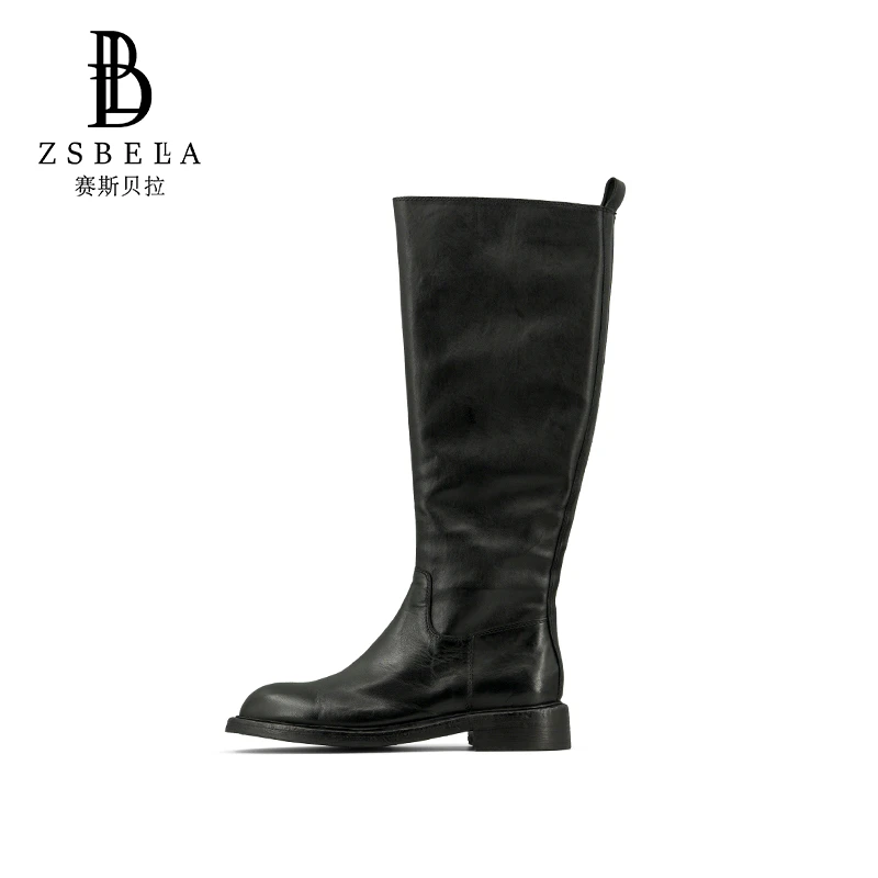 【钟爱一生】 TenderJinger 靴子水洗马皮长靴ZS0039 拍小一码