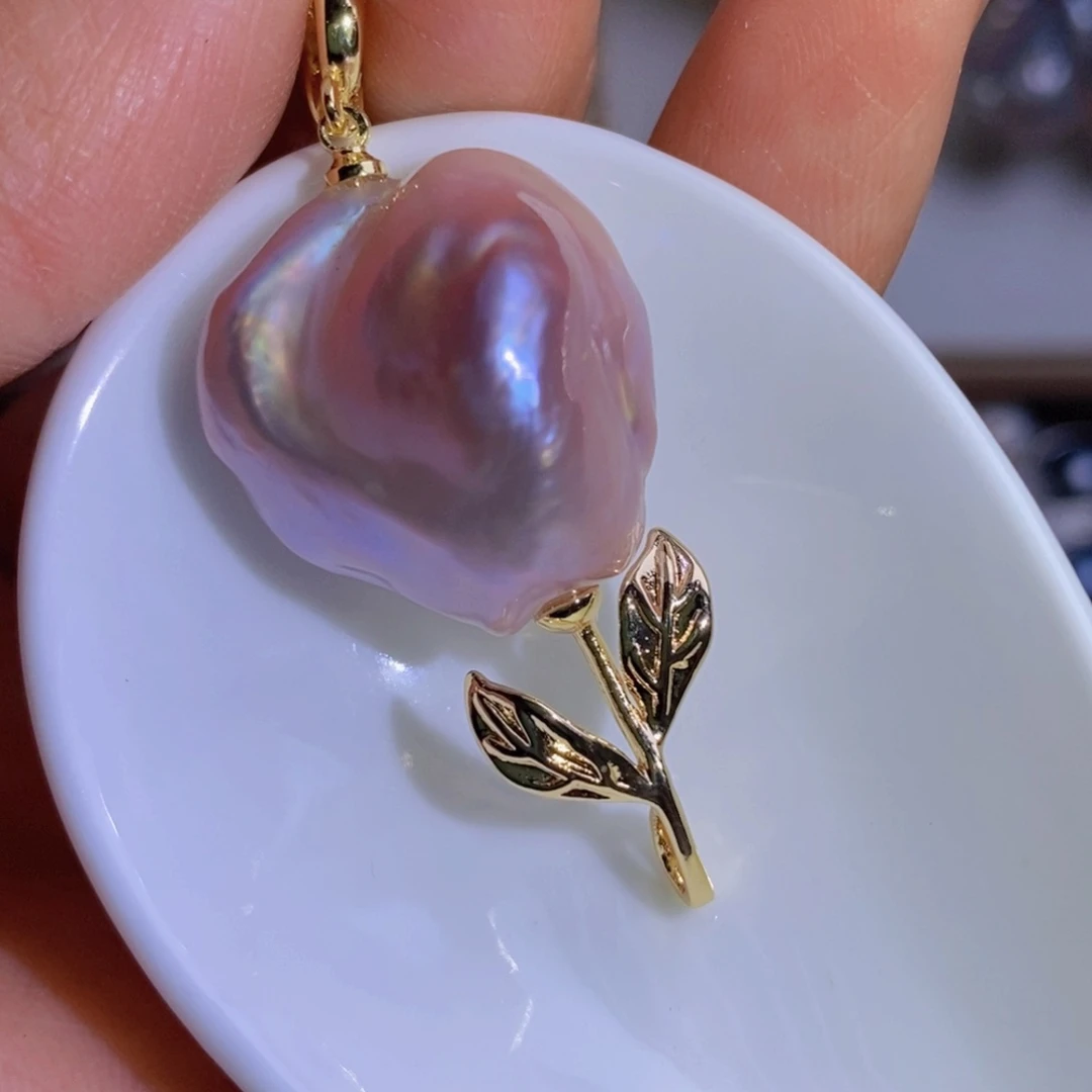 银S925镶嵌天然淡水珍珠淡水珍珠