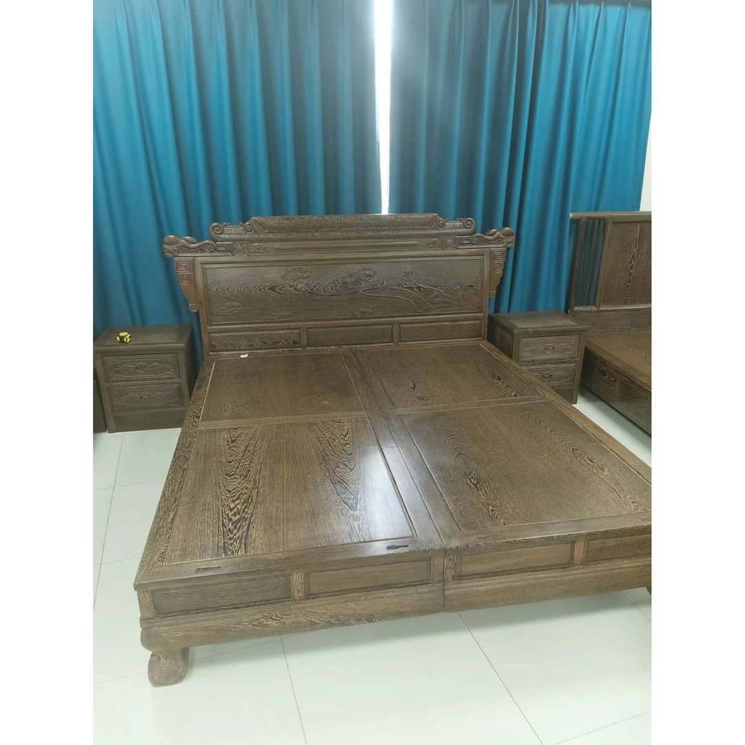 财源滚滚大床 国标红木家具鸡翅木主卧大床全实木床中式双人床