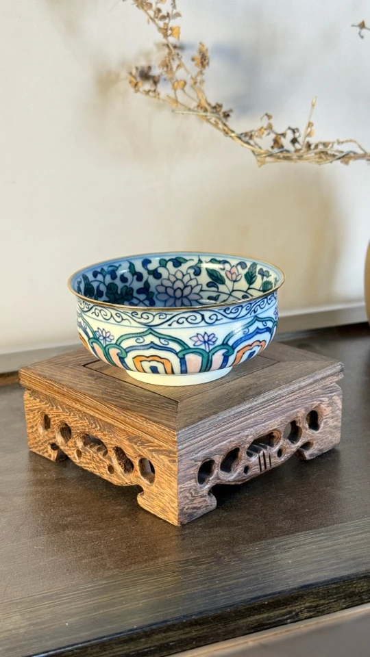 雨溪 描金宝相花卉普洱杯 00026