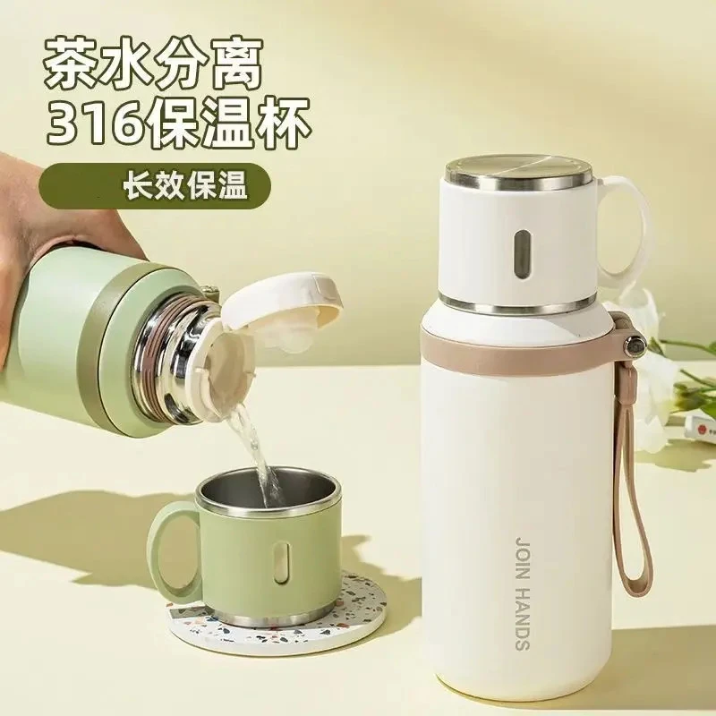 316不锈钢保温杯钢盖简约茶杯保温杯杯子女士高颜值便携水杯男款
