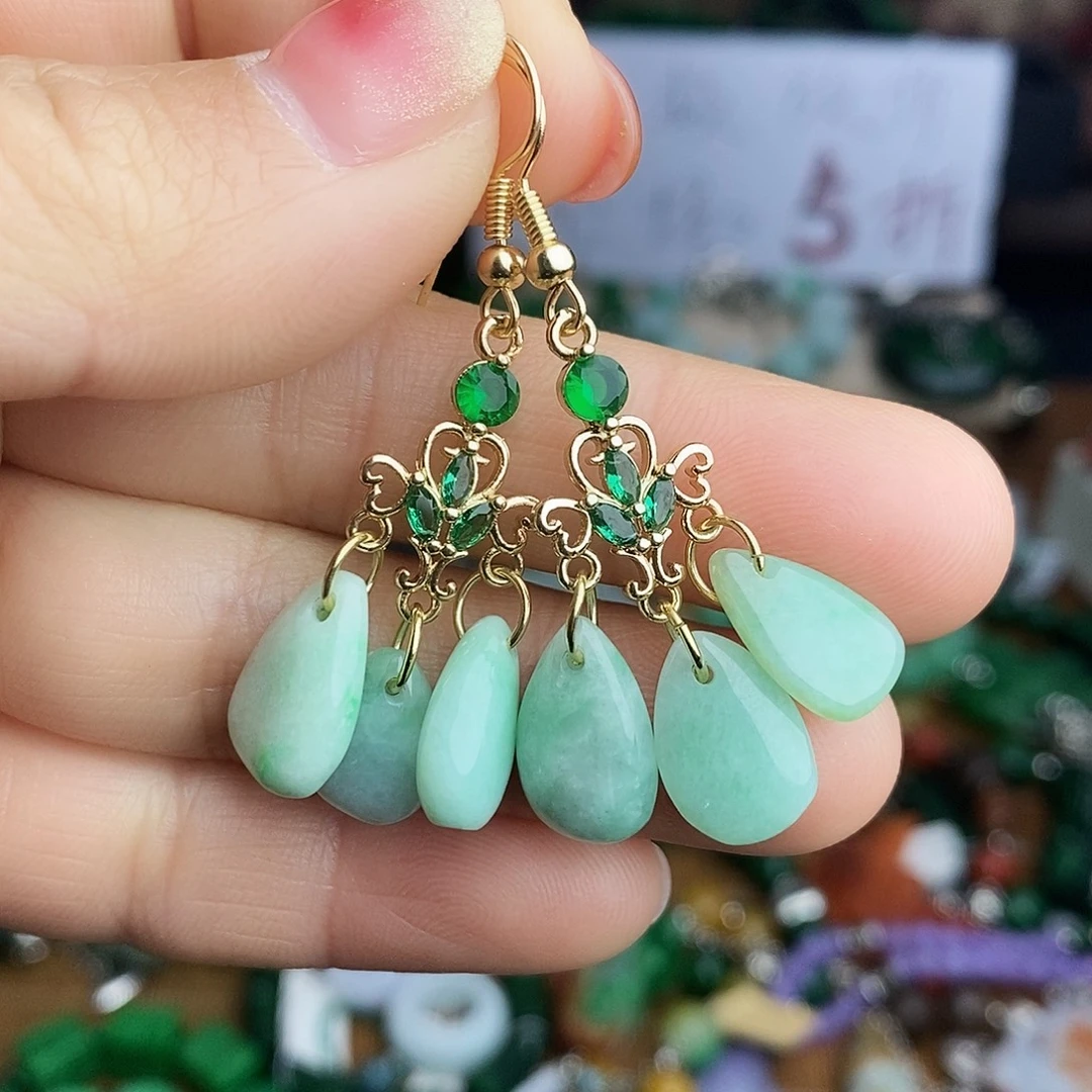 翡翠未镶嵌耳饰39.9